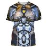 Men's T-shirt 3D Armor Fashion Short Sleeved Leisure Metal Round Neck Shirt