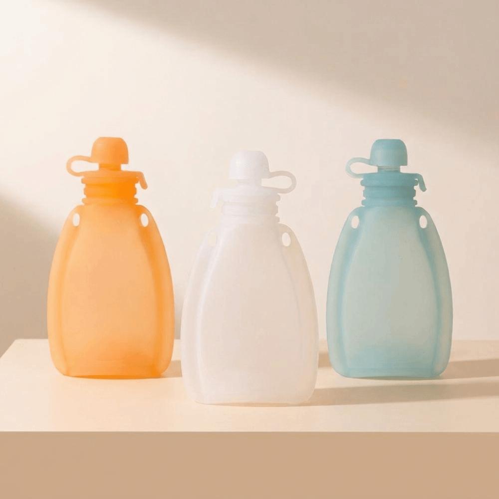 Food Grade Silicone Squeeze Feeder 120ml Large Capacity Leakproof Food Storage Bag Travel