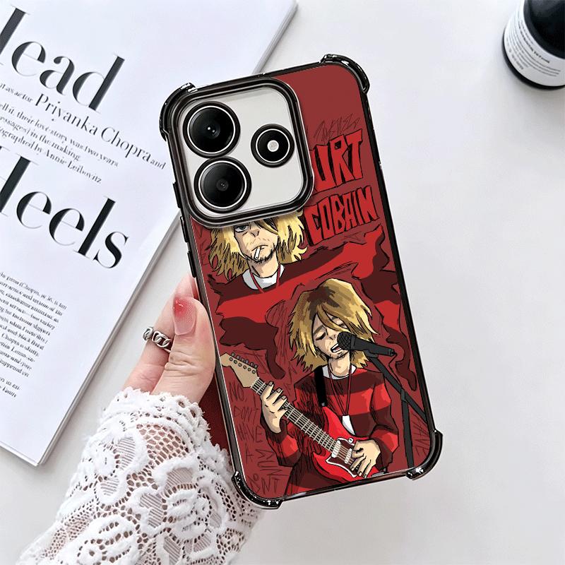 Ретро Певец Курт Кобейн Мягкий Чехол Для Телефона Для Xiaomi Redmi Note 14 15 Pro Plus 13 12 11S 11T 5G 10 9S 9 Покрытие Противоударный Fundas