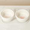 Non-Slip Elevated Cat Double Bowls Prevent Tipping Cat Water Bowls Ceramic Cat Bowls  Dog Feeder