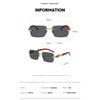 Small Rectangle Rimless Sunglasses Men  Luxury Brand Frameless Leopard Sun Glasses for Women Vintage Square Eyewear Shades