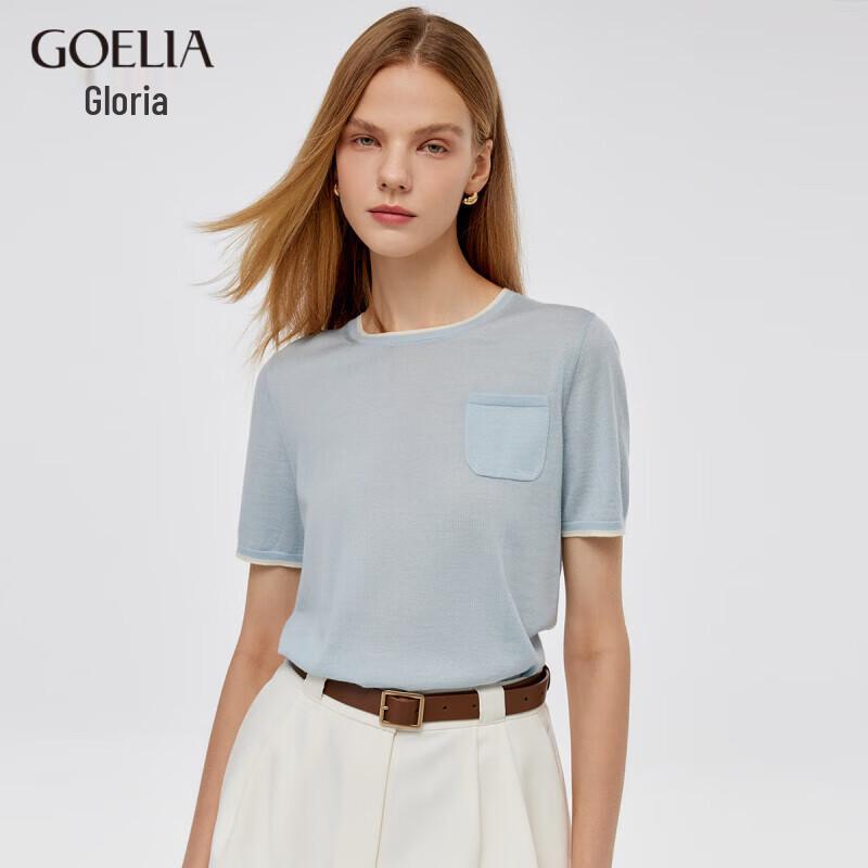 GOELIA Women's 100% Pure Wool Short Sleeve T-Shirt