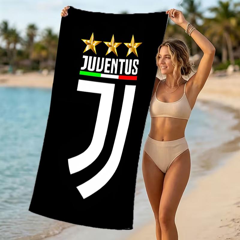 Beach Towel with Juventus FC logo Pattern - soft,absorbent,machine washable Lightweight&Modern,swimming,Travel Essentials