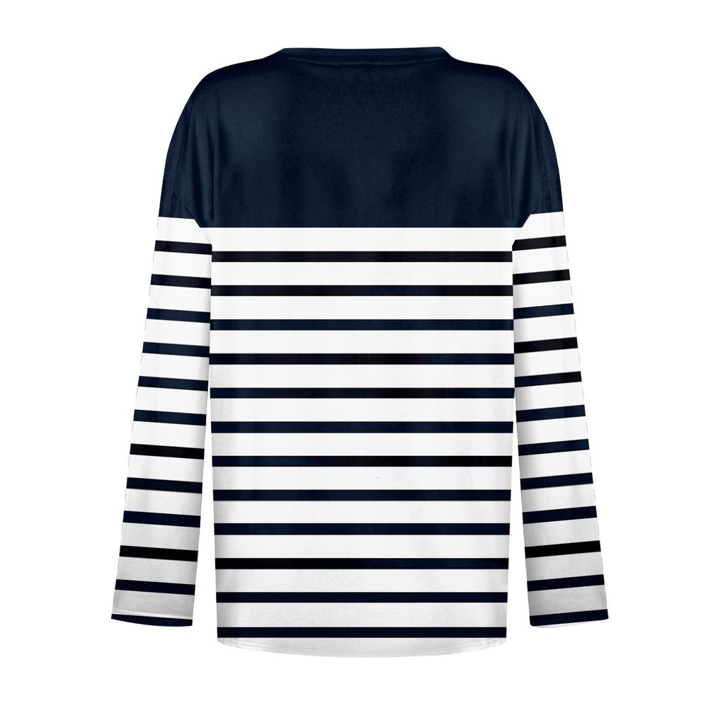 Жен. Футболка Футболка С принтом Длинный рукав Повседневные Выходные Повседневные Классический V-образный вырез Обычный Осень Зима Верхушки