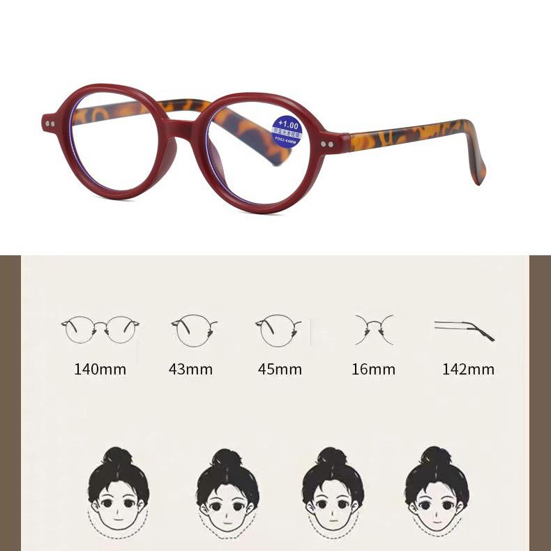 New Small Frame Hd Reading Glasses Women High Beauty Face Showing Small Anti Blue Light Presbyopia Glasses Retro Eyewear +1