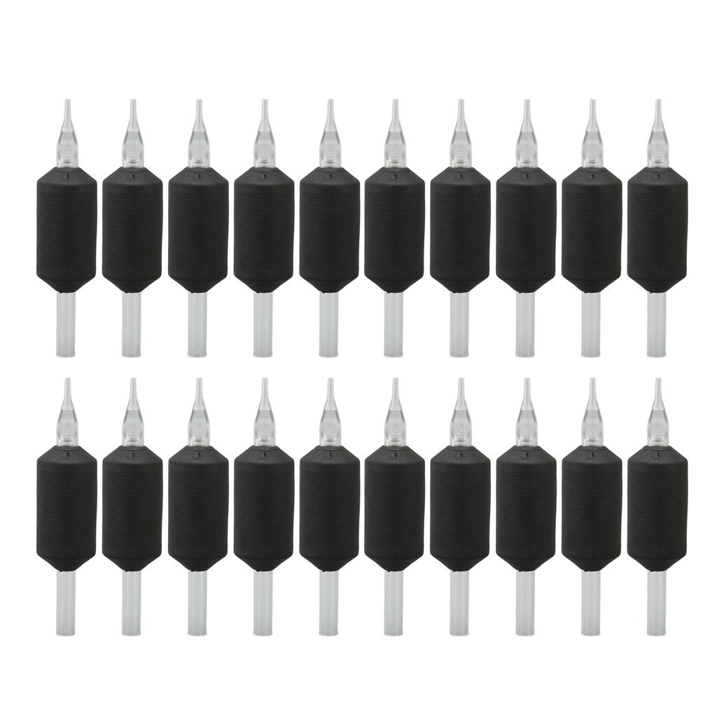 20pcs Tattoo Hand Tube 25mm 5RT Disposable Lightweight Silicone Tattoo Machine Handle Black