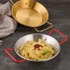 18/20/22/24cm Frying Pan Flat Bottom Stainless Steel Pan Binaural Design Seafood Plate  Picnic Use