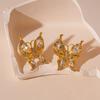 Sparkling Women Jewelry Accessory Rhinestone Ear Studs Luxury Butterfly Earrings  Wedding
