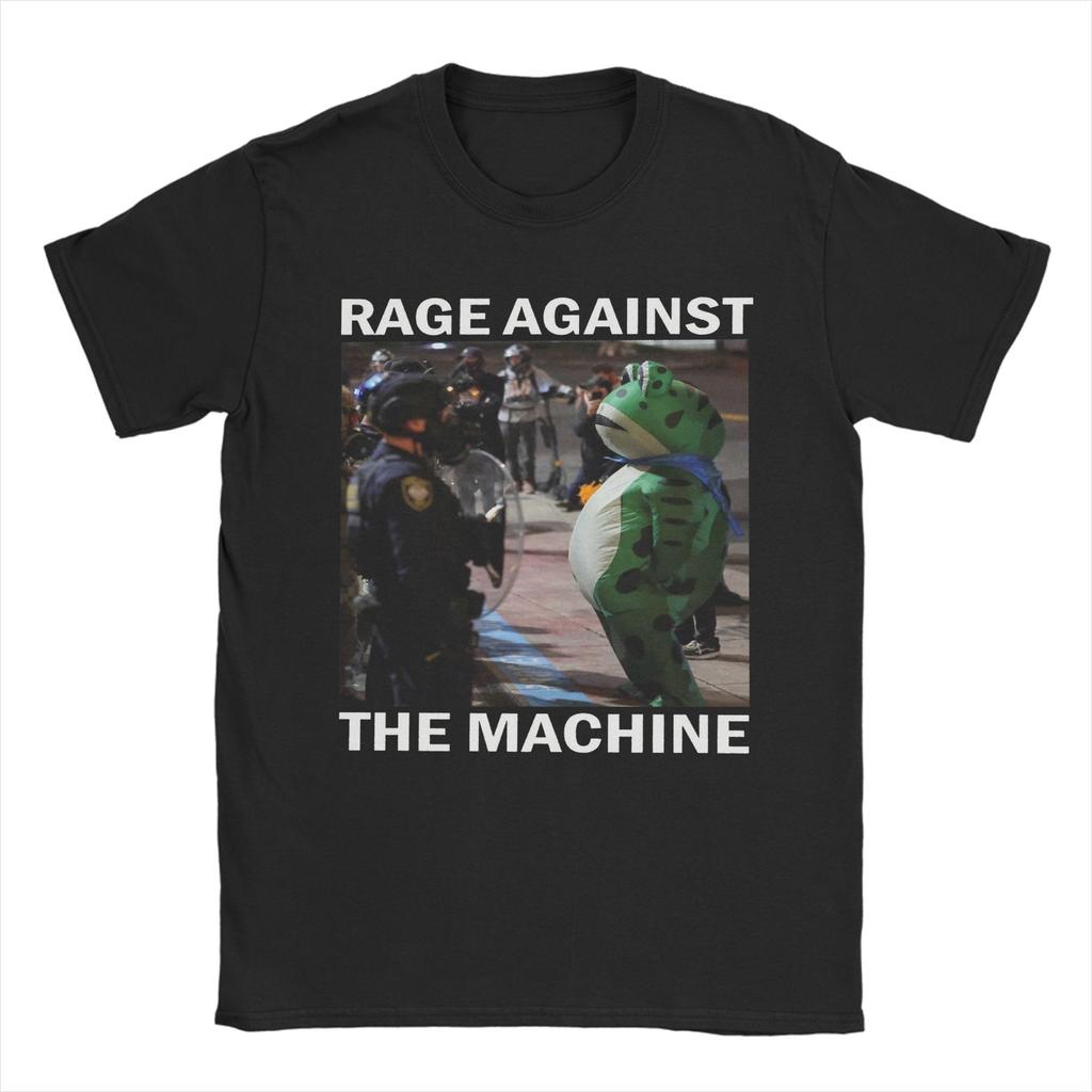 Portland Frog Protest Rage Against The Machine Men T Shirt Resist Frog Tee Shirt Short Sleeve O Collar T-Shirt Cotton Clothes