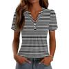 Женские Топы Элегантные Повседневные Рубашки с V-образным вырезом и коротким рукавом Плиссированные Блузки Туника на пуговицах
