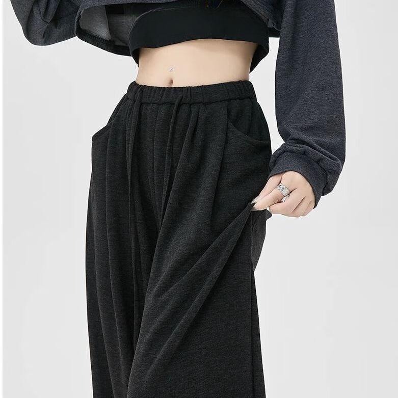 Новые женские весенне-осенние ленивые брюки с высокой талией, повседневные драпированные универсальные прямые брюки