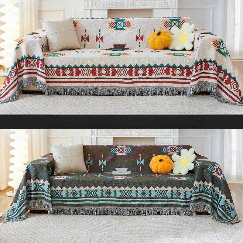 Ins Panda Sofa Towel Cover Cloth Outdoor Living Room Sofa Cover Towel Double-Sided Sofa Cushion Four Seasons Universal Sofa Cover