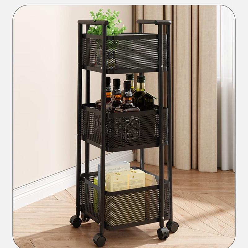 OIMG Movable Rotating Floor Storage Cart