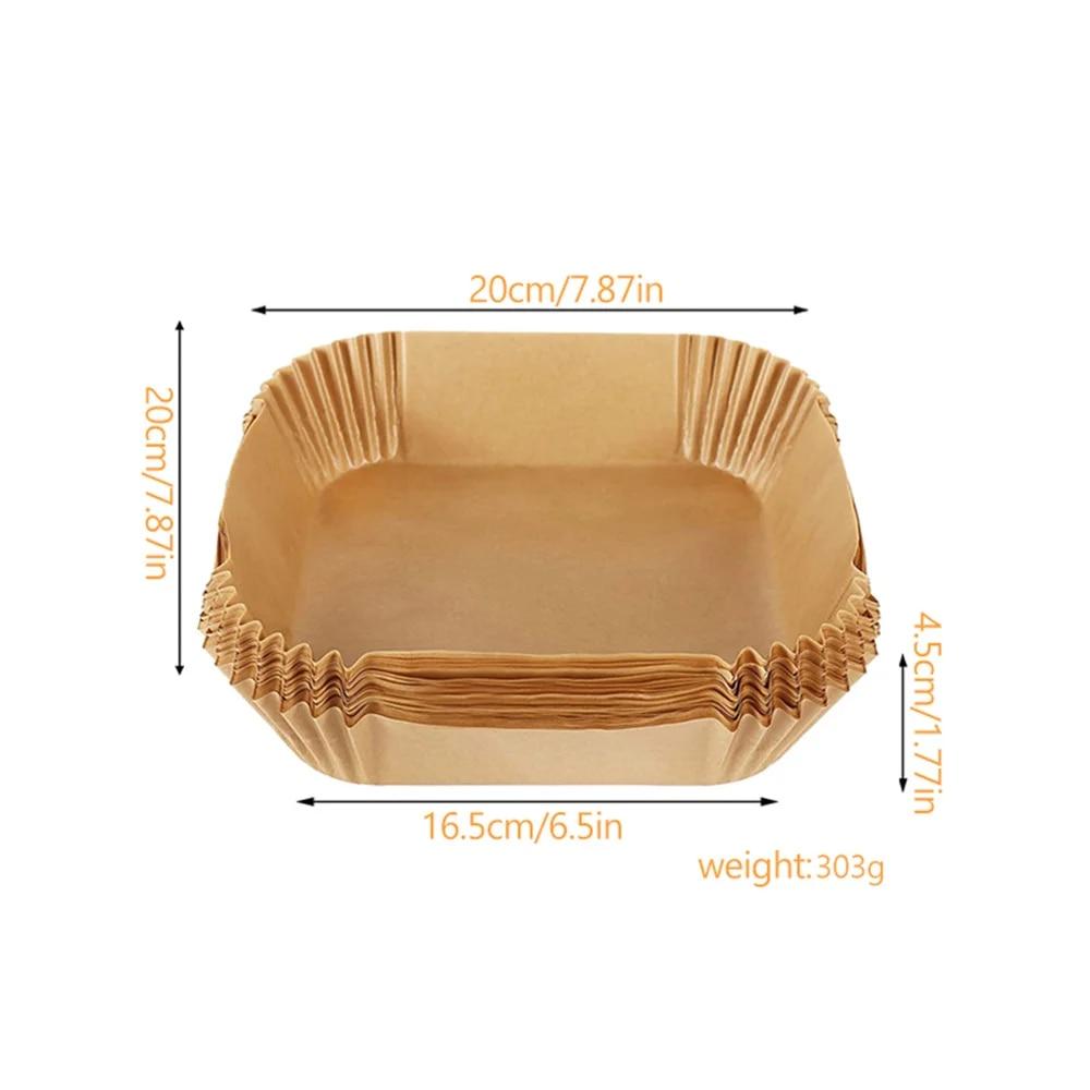 Одноразовый пергаментный бумажный вкладыш для фритюрницы, квадратный круглый противень из маслостойкой бумаги, антипригарный коврик для выпечки, аксессуары для фритюрницы