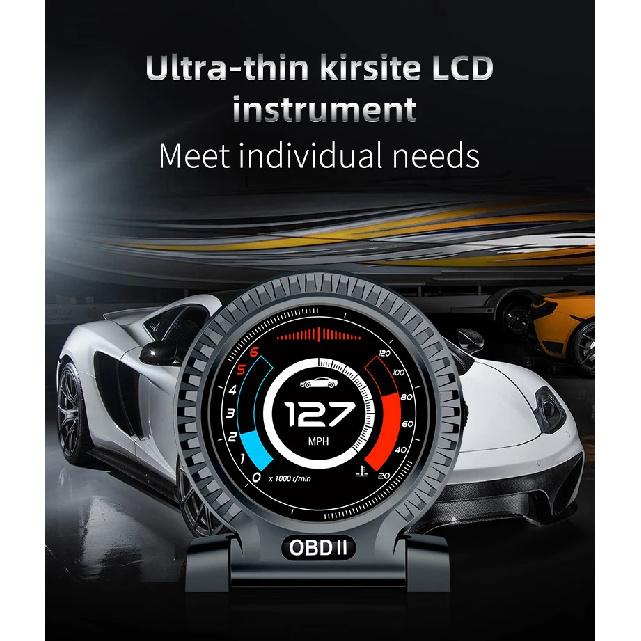 KWHUD HUD OBD2 Проекционный дисплей Цифровой спидометр RPM Часы Температура воды/масла для Smart Fortwo 453 451 450 2008-2024