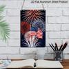 Плоский 2D Патриотический Металлический Знак "God Bless America", Алюминиевое Настенное Искусство 8×12 Дюймов, Дизайн с Американскими Флагами и Фейерверками, Прочный Декор для Дня Памяти