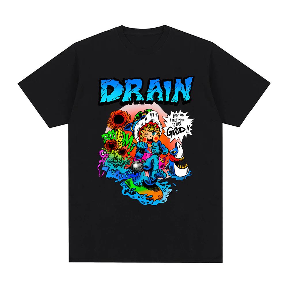 Футболка Drain Band Merchandise из хлопка, идентичная той, что на сайте, винтажная футболка с коротким рукавом.