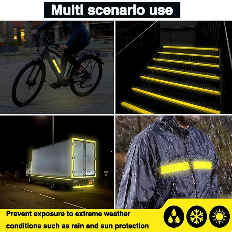 Reflective Tape Stickers Car Styling Shiny White Red Yellow Orange Safety Reflectors Mateiral For Automobiles Motorcycle