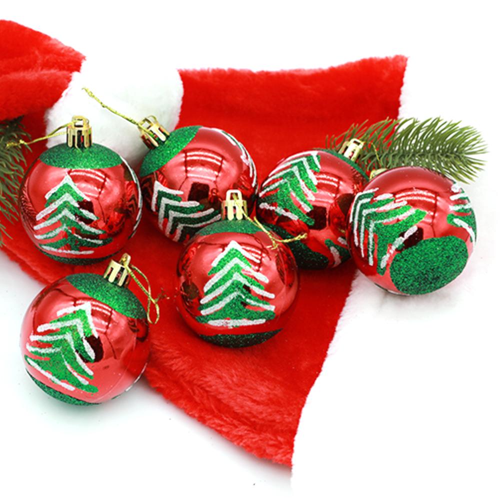 6шт Рождественские шары безделушки Рождественская елка Висячие украшения Домашняя вечеринка Украшения для мероприятий