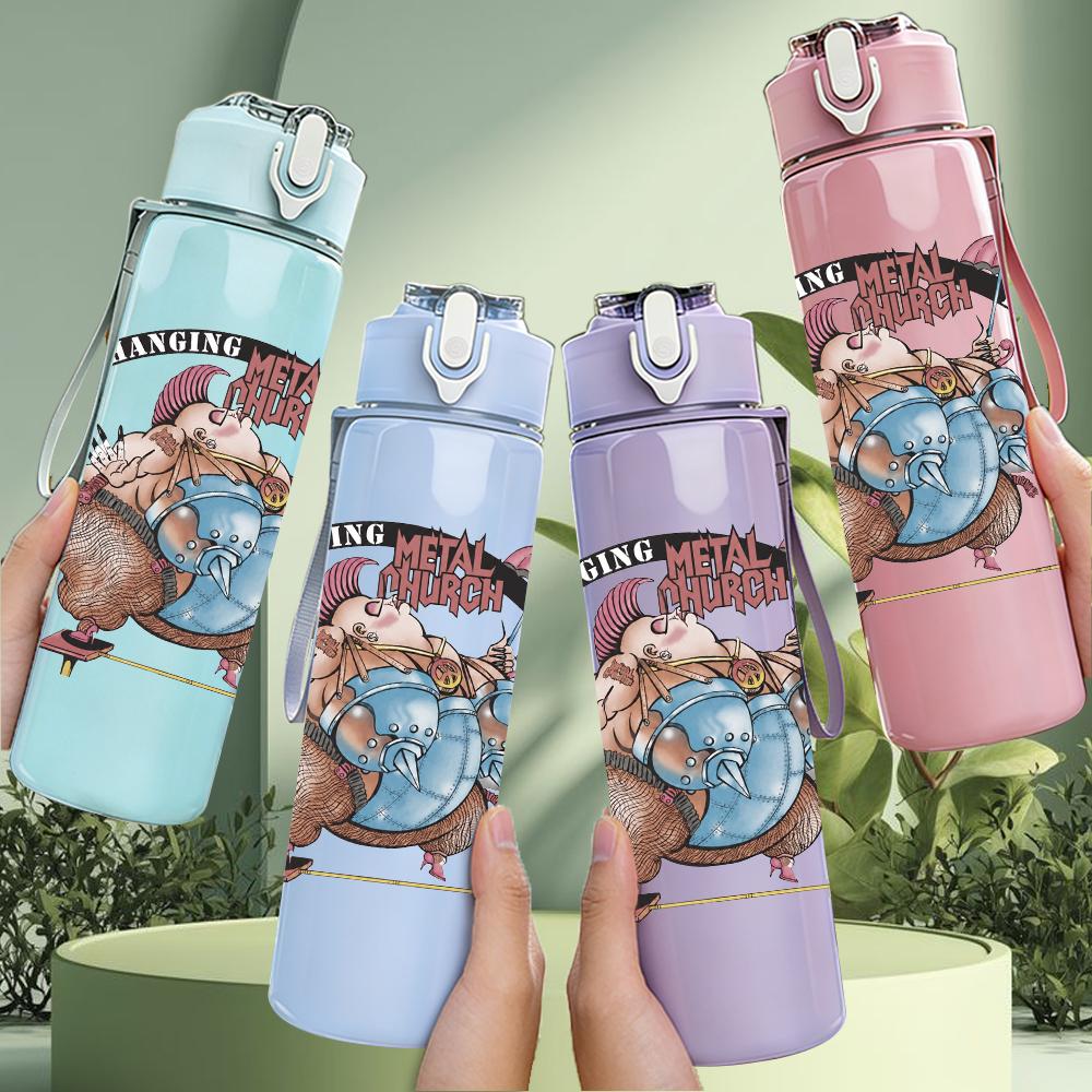 1PC Retro Tiger Head Wild Animal Round Print 750ml Portable Sports Water Bottle Leakproof Gym Outdoor Travel Drink Cup