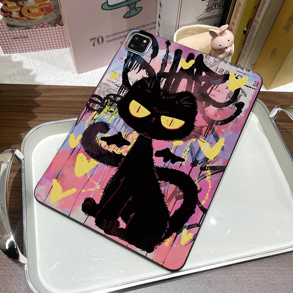 Подходит для темной кошки Apple iPad 11-дюймовый защитный чехол Xiaomi Pad 6 мягкий чехол Samsung Tab S7 легкий и тонкий
