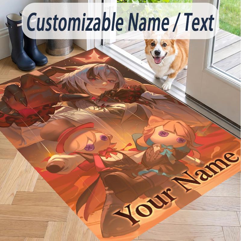 Custom Text Honkai Star Rail Pattern Floor Rug Soft Indoor Carpet Mat Living Room Bedroom