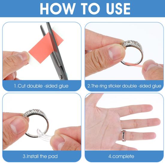 1 комплект регулятора размера кольца с внутренней прокладкой, прозрачный безболезненный гибкий многоразовый универсальный ювелирный комплект, подходящий для свободного кольца на палец, спиральный переходник, комплект пружинного шнура