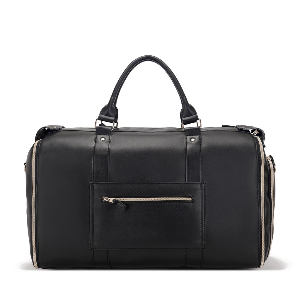 Fabric Solid Color Striped Foldable And Expandable Multifunctional Travel Bag