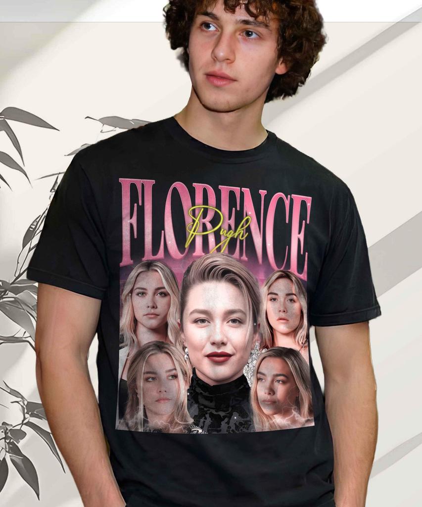 Retro Florence Pugh Collage T-Shirt and kids tshirt – Vintage Style Fan Merch