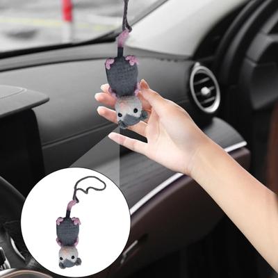 Вязание крючком Опоссум Автомобильное подвесное украшение Ручная работа Вязание Мышь Авто Зеркало заднего вида Орнамент Животное Подвеска Аксессуары для интерьера автомобиля