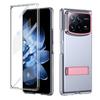 KEYSION Прозрачный чехол для Xiaomi MIX Fold 4 Hard PC Metal Kickstand Противоударный чехол для телефона с защитным стеклом для экрана