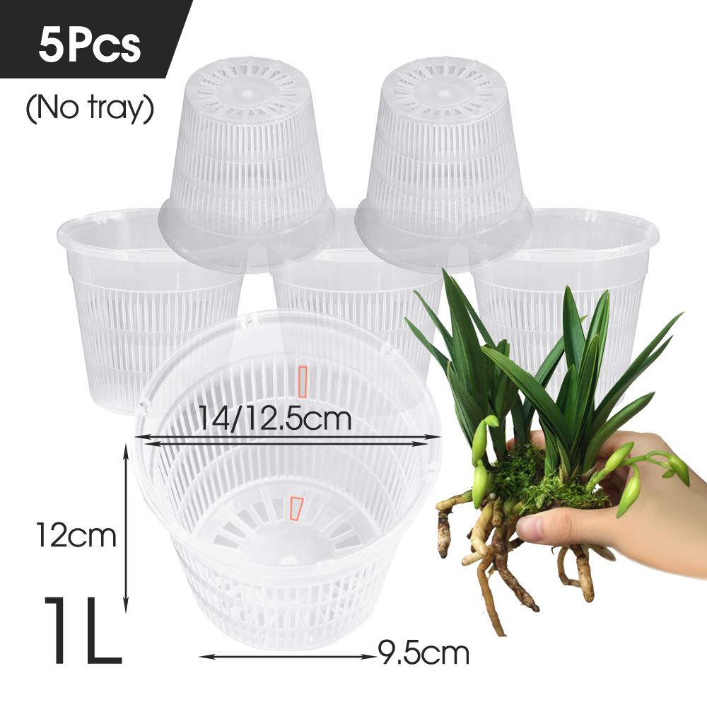 5-20 шт прозрачных пластиковых горшков для орхидей с отверстиями, дышащие, прорезные, для украшения дома, садовые цветочные корзины для помещений и улицы