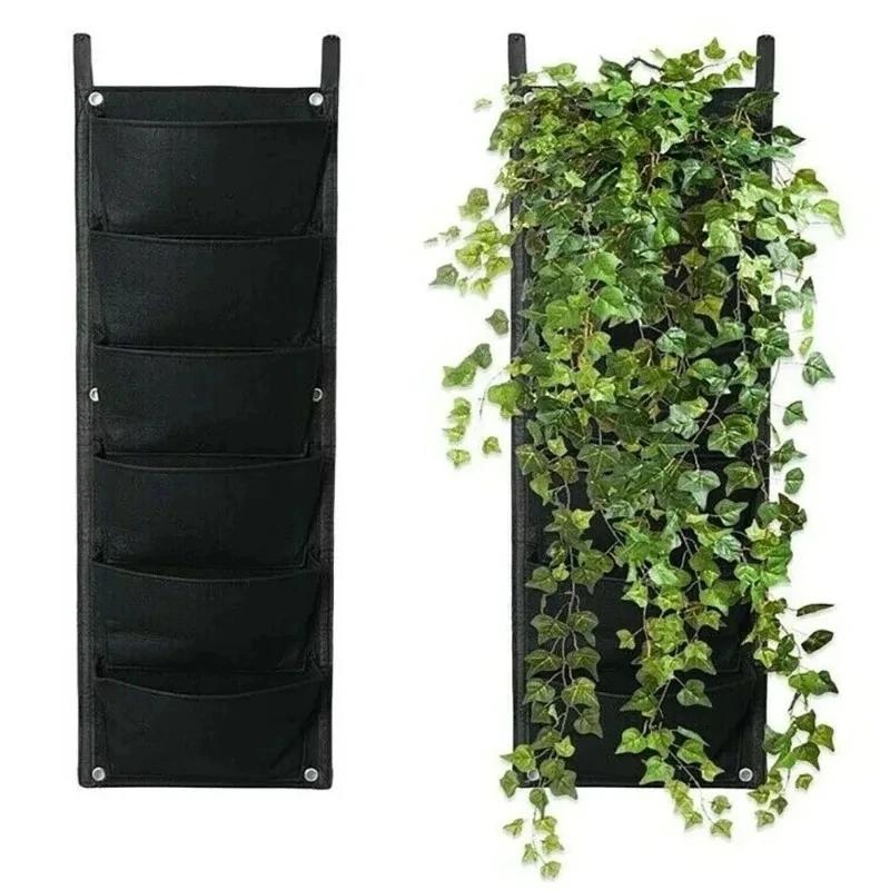 1PC 7 Pocket Wall Hanging Planting Bags Wall Grow Bags Planting Vertical Flower Grow Pouch Planter Garden Supplies