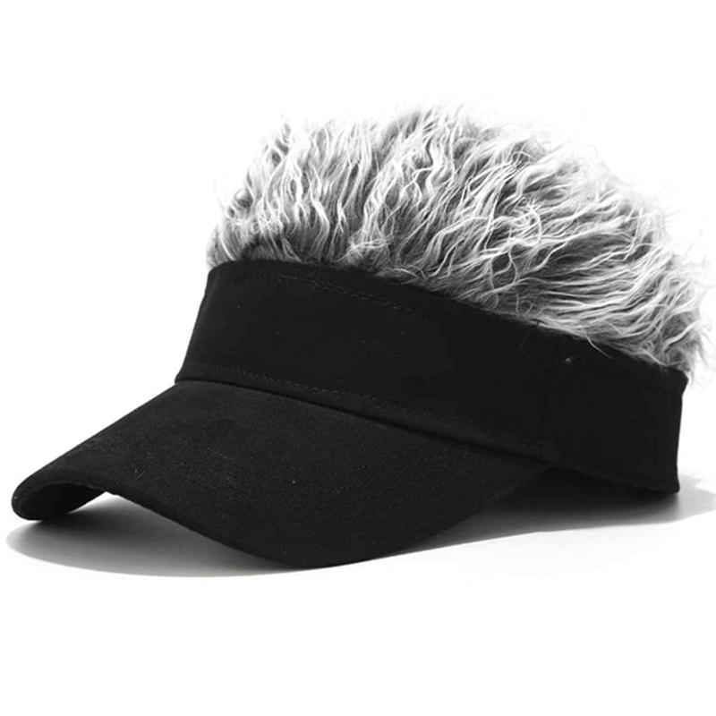 Hot Sale Men's Empty Top Visor Cap Fashion Decorate Wig Hat Women And Men Summer Funny Cap