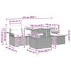 Garden Sofa Set with Cushions 6 pcs Grey Poly Rattan