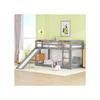 Lit superposé - MUVOE - 90x200cm - Bois massif - Toboggan - Montage facile