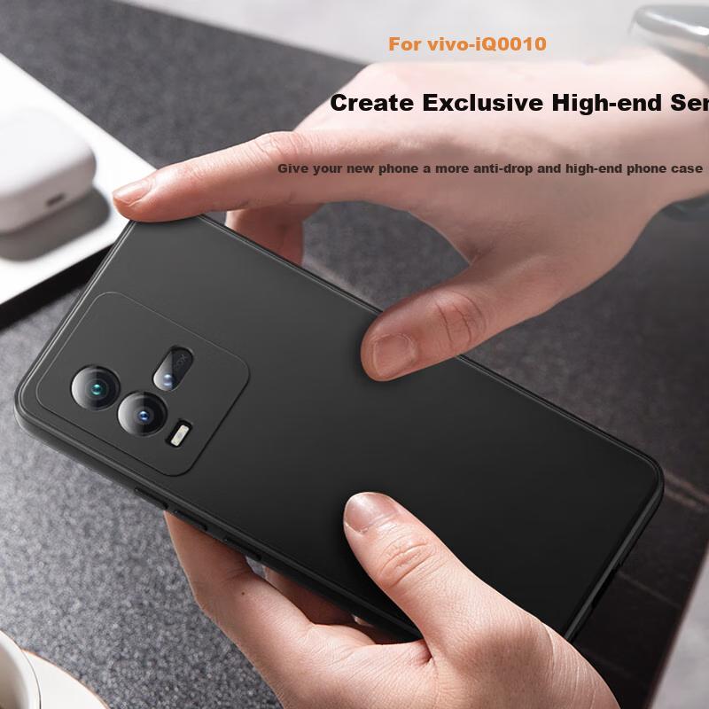 BIAZE Phone Case for Vivo Iqoo Neo10 And Neo10Pro, Full Protection Shockproof Ultra-Thin Flocked Lining Frosted Liquid Soft JK773 Black