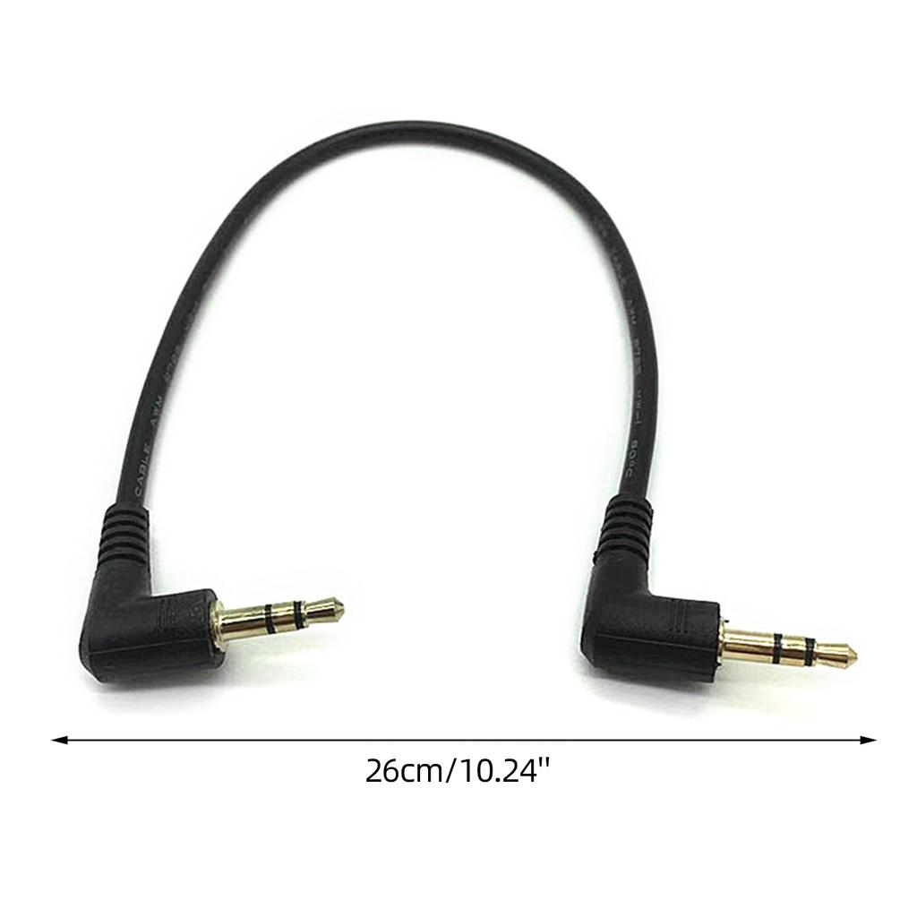 3.5mm Male To Male Stereo Audio Cable 90Degree Angled 3 Pole Fit for Car Headphone Auxiliary Cord Wire Converter MP3/MP4