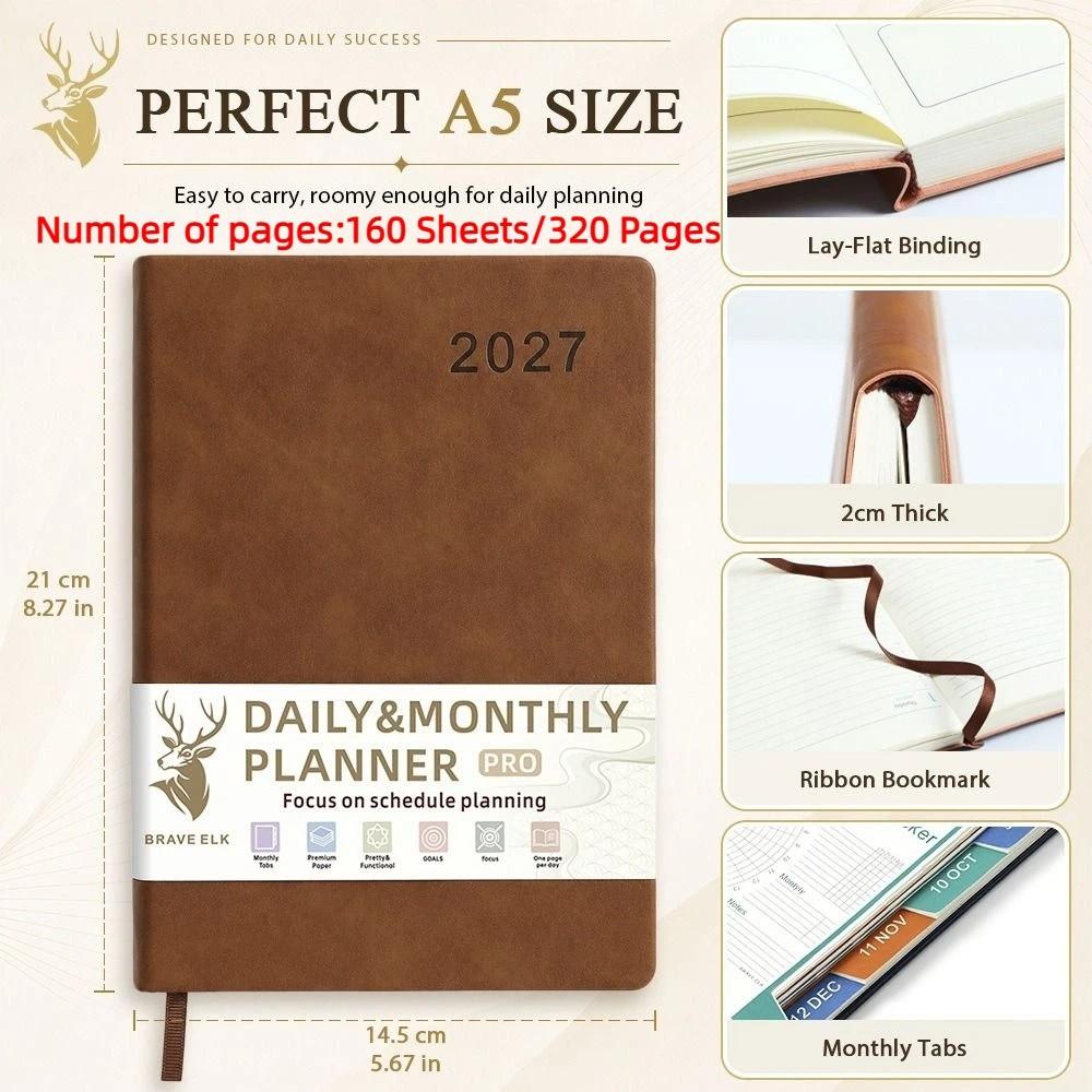 12 Months 2027 Schedule Planner Notepad English To-do List Notebook Diary Writing Pads Stationery