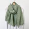 Spring New Lace Pleated Literary Yarn Thin Scarf, Women's Solid Color Cotton and Linen Silk Scarf, Neck Protection Scarf