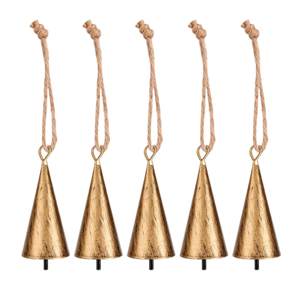 Hangable Christmas Cone Metal Bell Conical Craft Bell New Hanging Bell Festival Ornament