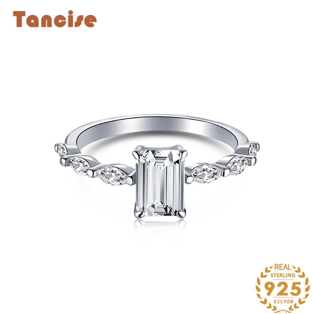 Танцизное женское классическое кольцо из стерлингового серебра 925 пробы с цирконом, женские ювелирные изделия, свадебное обещание, подарок для вечеринки