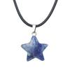 Natural stone star pendant, Xiuyu, blue patterned stone, pentagram necklace, jewelry