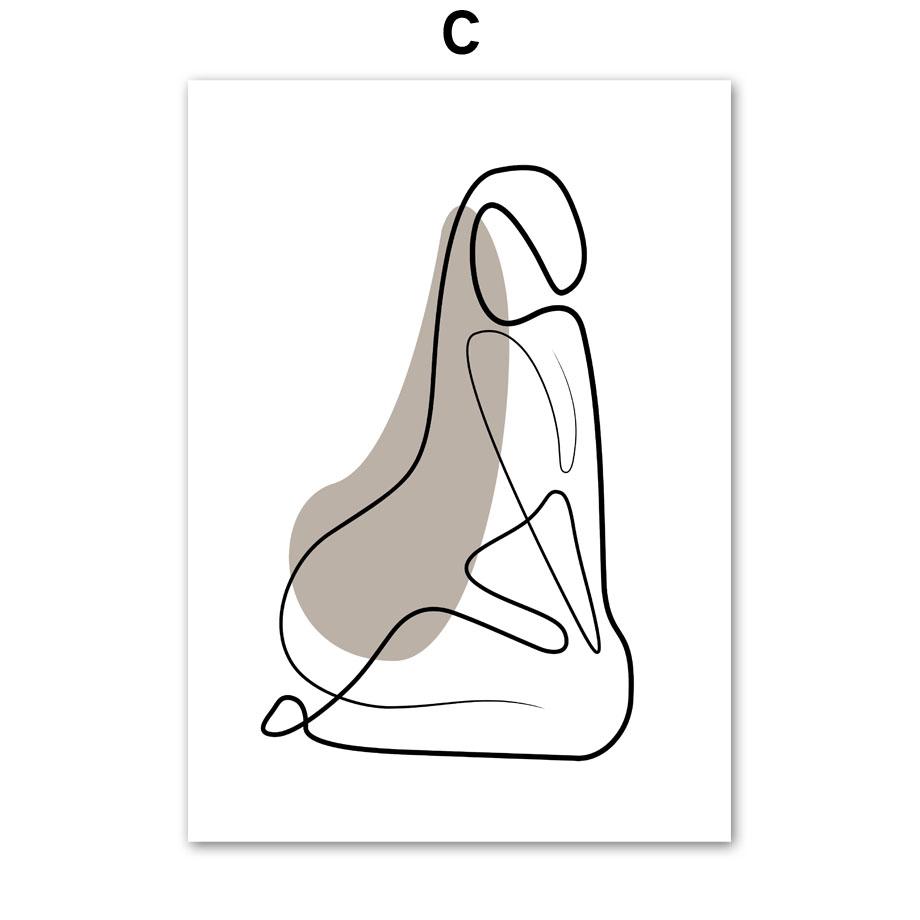 Настенная живопись на холсте, современный минималистский абстрактный силуэт, тело девушки, плакаты на скандинавскую тему и принты, настенные панно для декора гостиной