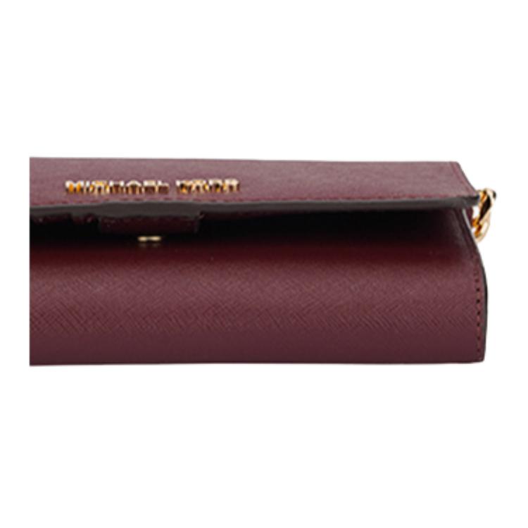 Michael Kors Jet Set Буквенный Логотип Однотонный Клапан Цепь Кожаный Конверт Сумка на Плечо Средний Женская сумка на плечо Бордовый 35S0GTVC2L-MERLOT