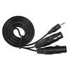 3.5mm Connector to Dual XLR Female Microphone Cable Connect Condenser Microphone Audio Line3.5XLR 1.5m