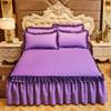 Luxury Lace Bed Skirt Thickened Bed Spread King Size 2/3 Pcs Cotton Queen Bedded Set Mattress Solid Color Plus Size Sheets