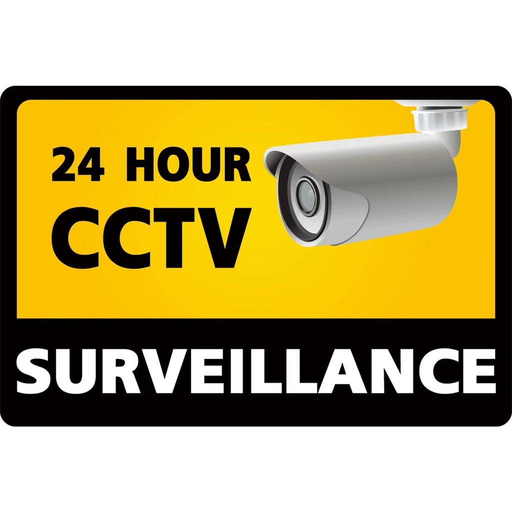 24-hour Video Surveillance Metal Sign Plaque Security Warning Decorative Plates For Outdoors Man Cave Hotel Home Wall Decor