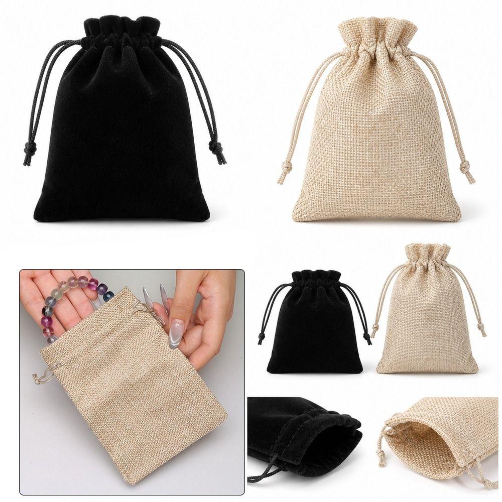Velvet Jewelry Drawstring Pouches Burlap Jewelry Storage Bags Drawstring Dust Sachets Party Favors