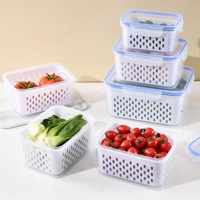 Двухслойный герметичный контейнер для хранения свежих продуктов с крышкой для холодильников
